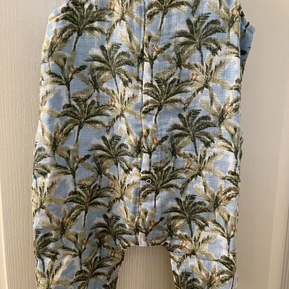 Angel Dear Palm Tree Jumpsuit Romper Muslin Cotton Boys Size 12-18 Months NWT - Picture 3 of 13